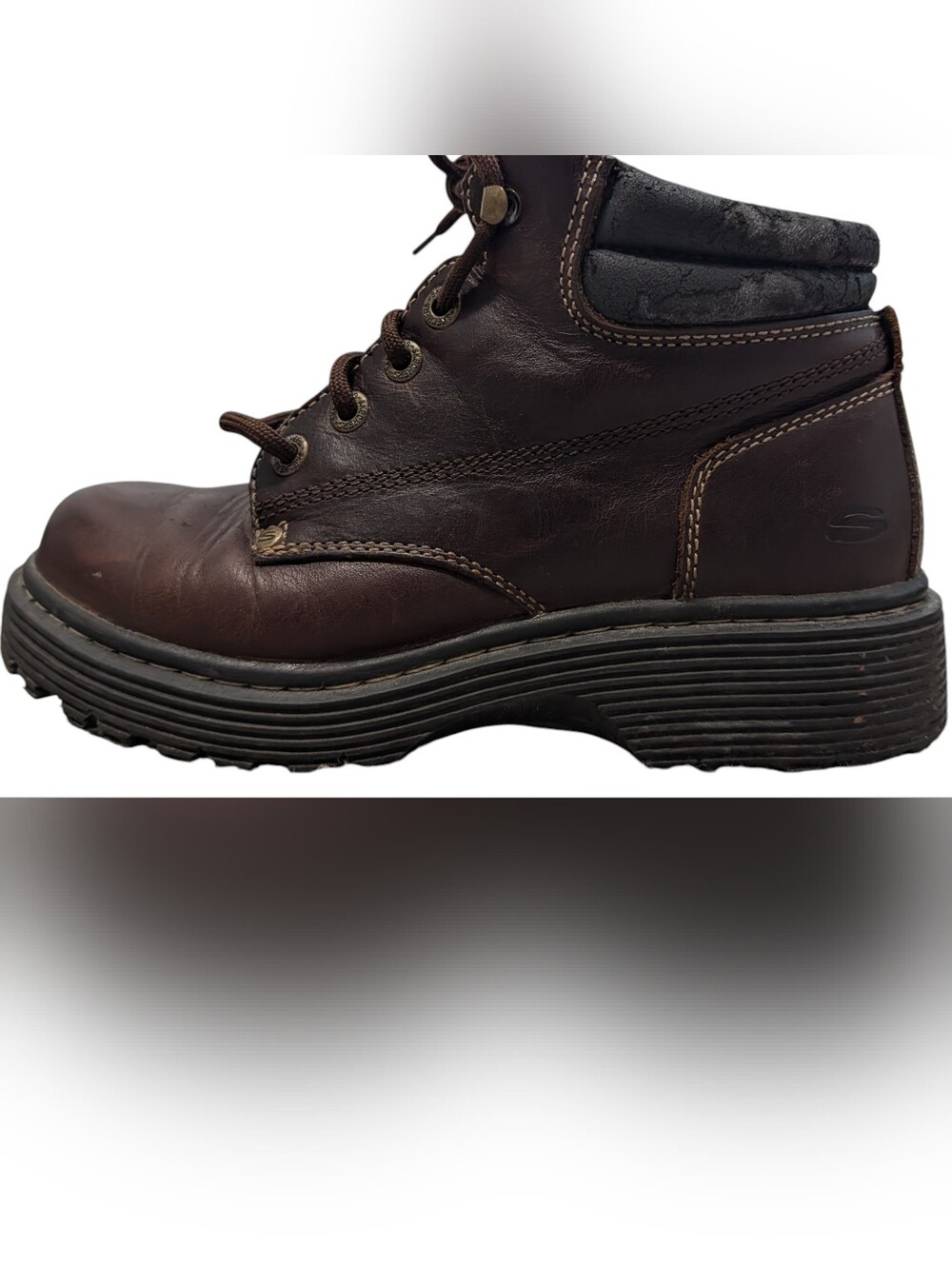 Sketchers Womens Size 8.5 Ankle Combat Boots Brown Vintage Jammers Goblincore